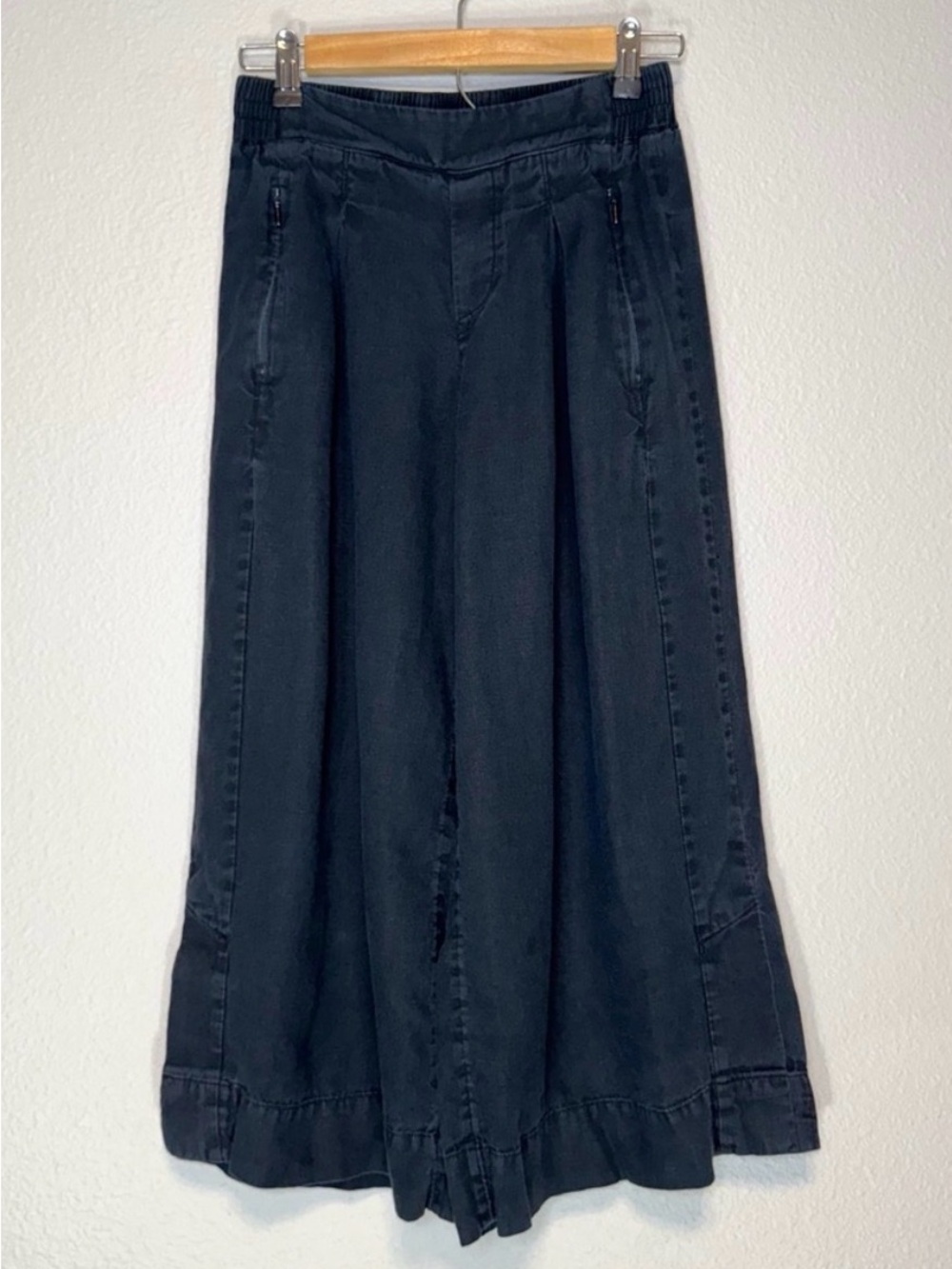 Athleta 100% Linen Playa Cropped Palazzo Pants